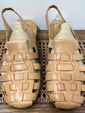 Size 11 Woven Leather Fisherman Heritage Boho Minimalist Coastal Grandma Sandal